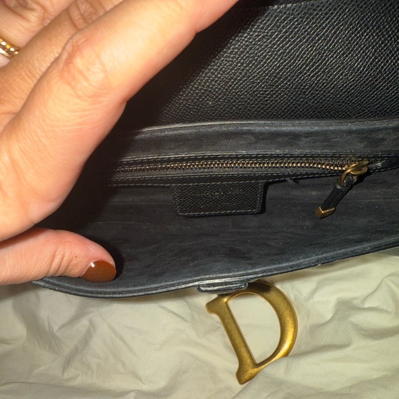 Dior saddle bag grained leather medium size - Picture 7 of 12
